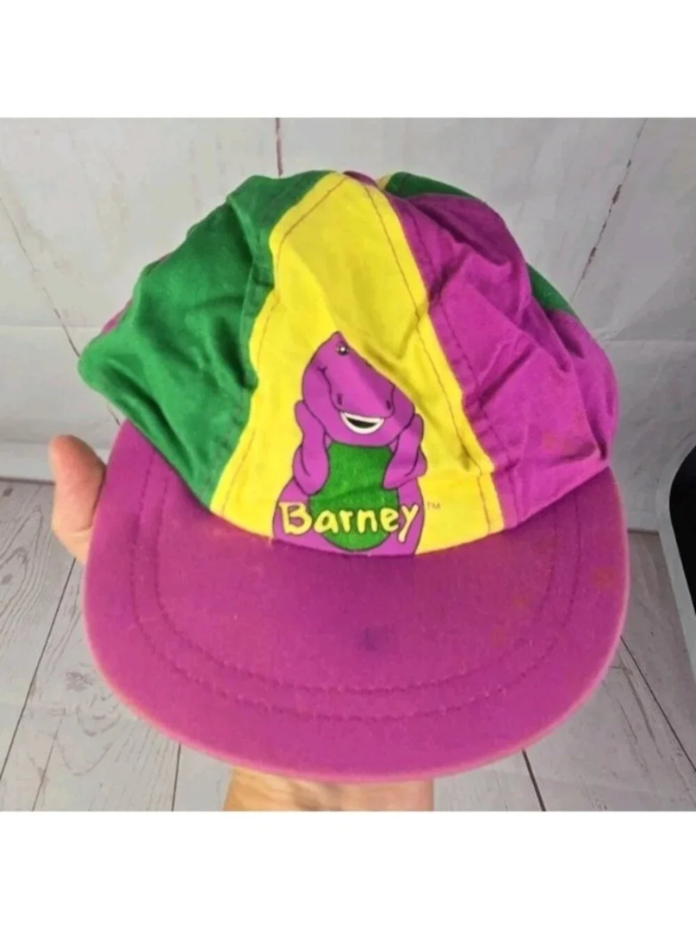Vintage 1992 Barney Purple Dinosaur Girl’s Party Baseball Hat Youth Size